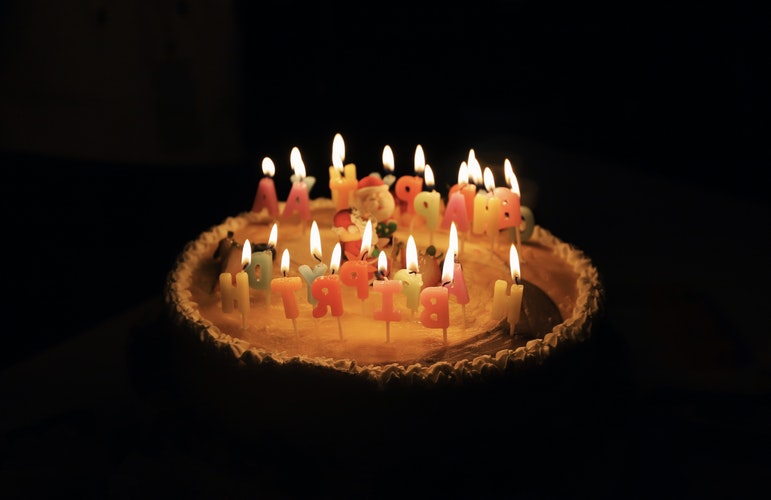 Birthday Cake with Brighten Candles